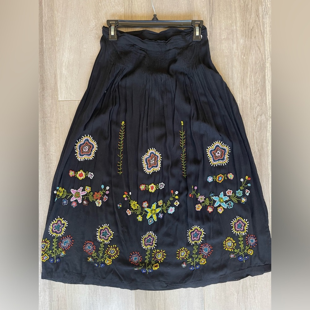 4 Vintage Persaman New York Embroidered Sequined Midi Skirt Women’s BOHO